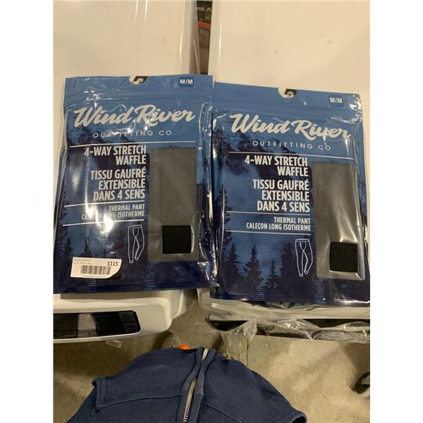 Wind River Outfitting Co 4-Way Stretch Waffle Thermal Pants, Size M/M