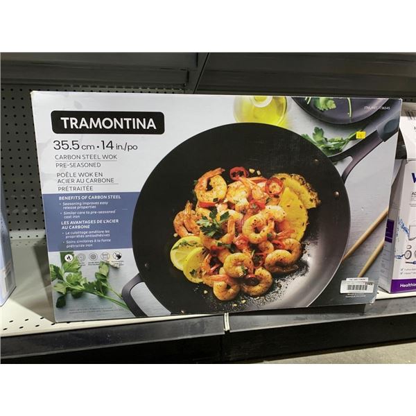 Tramontina 35.5 cm (14 in) Pre-Seasoned Carbon Steel Wok