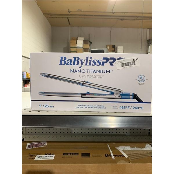 BabylissPRO Nano Titanium Optima3000 Flat Iron, 1 inch (25 mm)