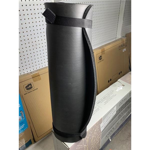 Black Foam Exercise Mat With Adjustable Strap