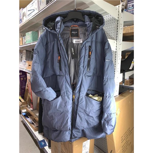 Men’s Drolay 2XL Insulated Hooded Winter Jacket in Blue