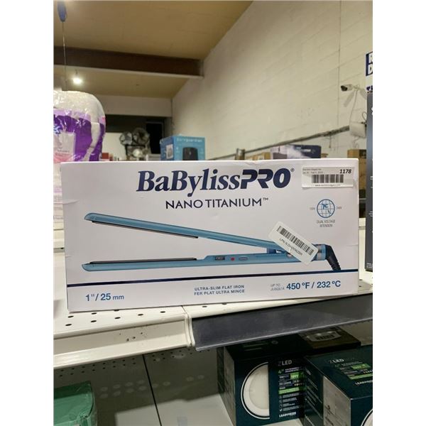 BaBylissPRO Nano Titanium Ultra-Slim Flat Iron 1 Inch/25mm