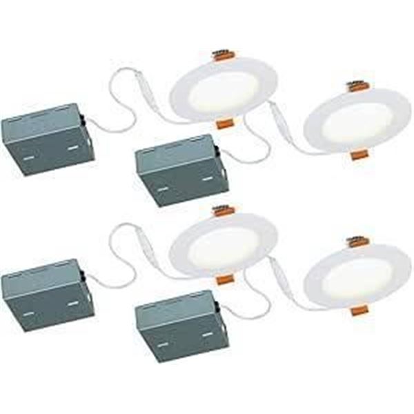 Bazz Disk 4 Inch LED Recessed Fixture, Pack of 4