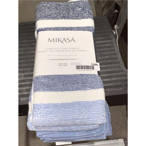 Mikasa 6-Pack Kitchen Towels, 100 Percent Cotton