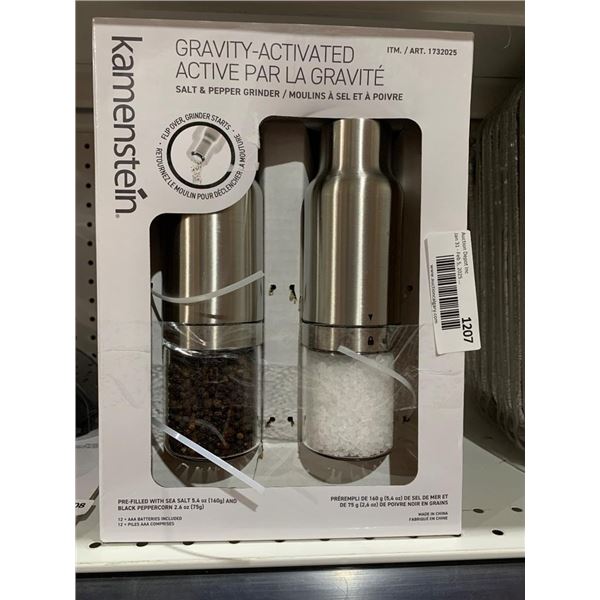 Kamenstein Gravity-Activated Salt and Pepper Grinder Set