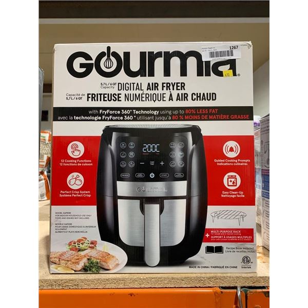 Gourmia Digital Air Fryer With FryForce 360 Technology