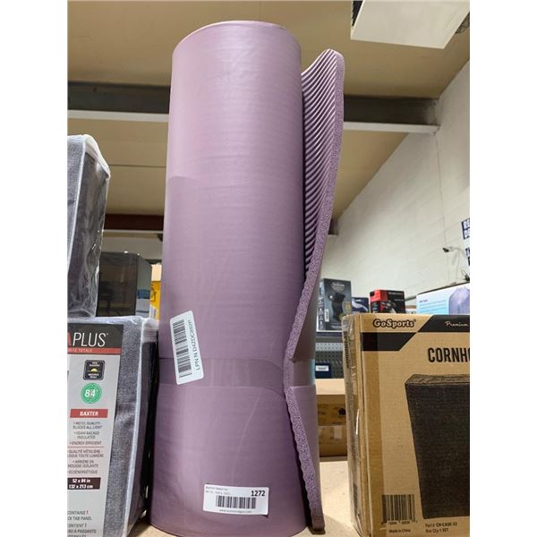 Purple Yoga or Exercise Mat with Ribbed Texture