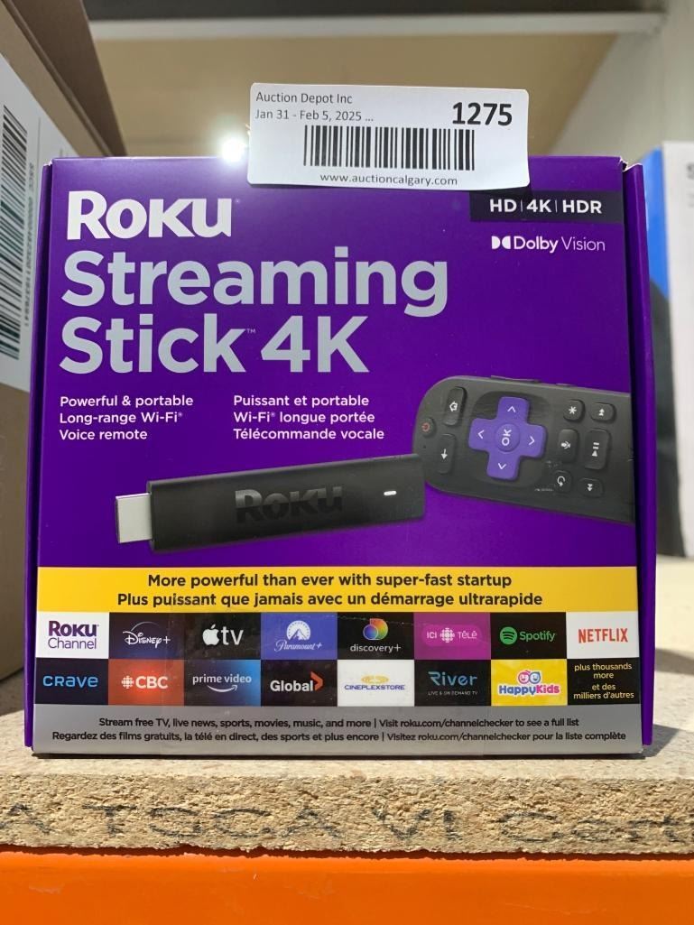 Streamer Sticks Roku Streaming Stick 4K with Dolby Vision - A D Auction Depot Inc.