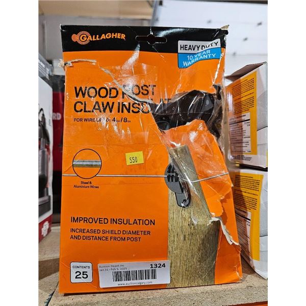 Gallagher Wood Post Claw Insulator