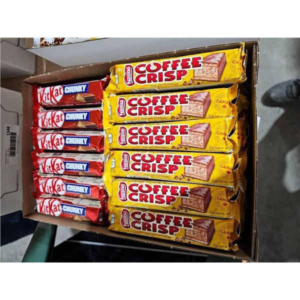 Box of Mixed Nestle Coffee Crisp and KitKat Bars 35 pc