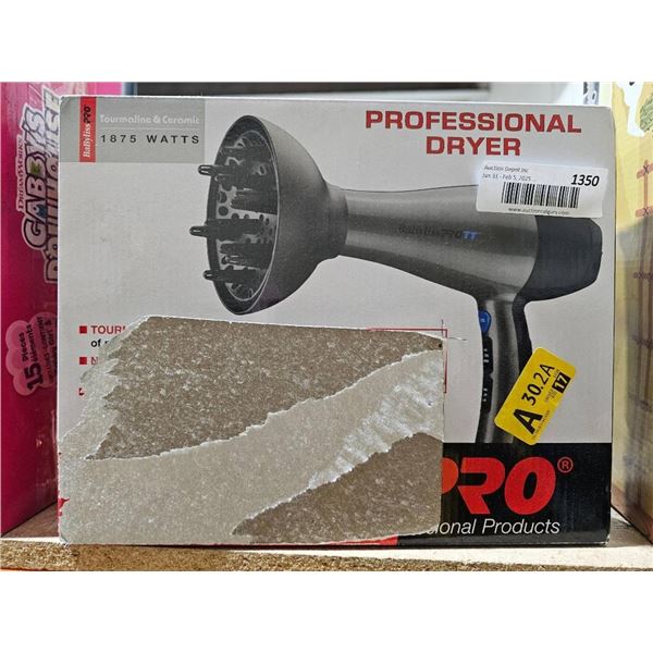 Babyliss Pro BTM5559C Professional Dryer with 1875 Watts Motor