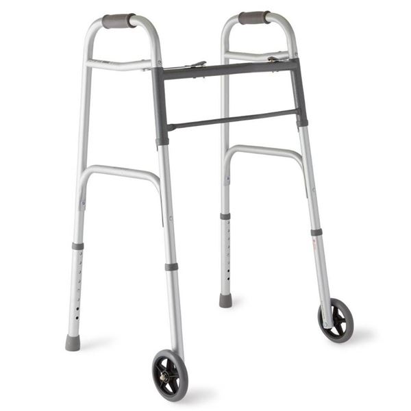 Guardian Folding Walker with 5-Inch Wheels, Model MDS86410W54