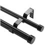 Image 1 : Lot of 2 Double Curtain Rod Set in Black Finish