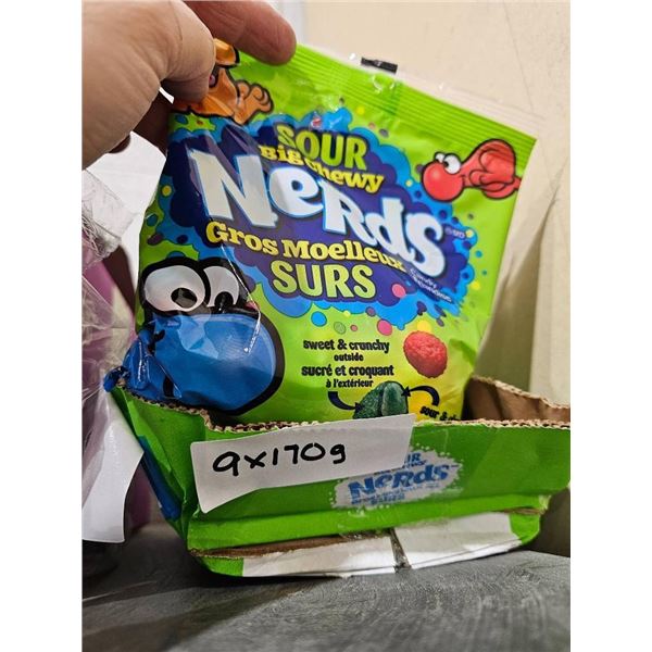 Box of 9 Sour Big Chewy Nerds 110g Bags