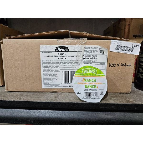 Heinz Ranch Dipping Sauce, 100 x 44 mL Single-Serve Containers