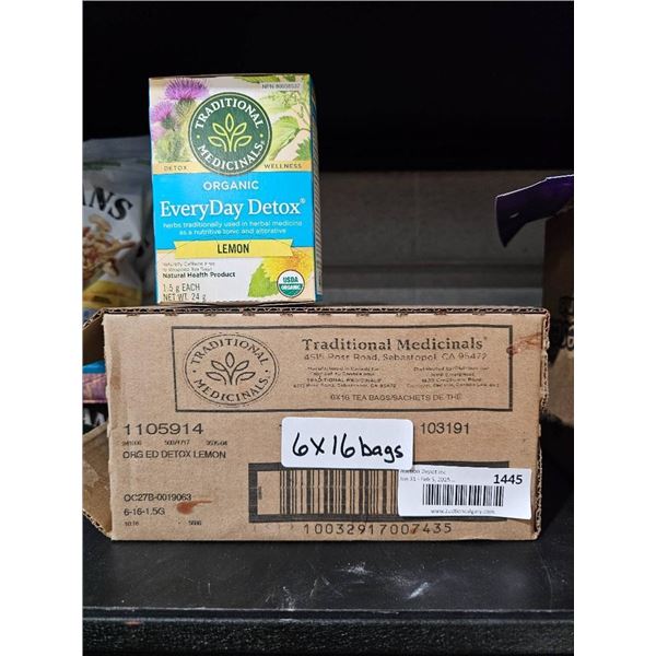 Traditional Medicinals Everyday Detox Tea Lemon, 16 Bags, 6 Packs