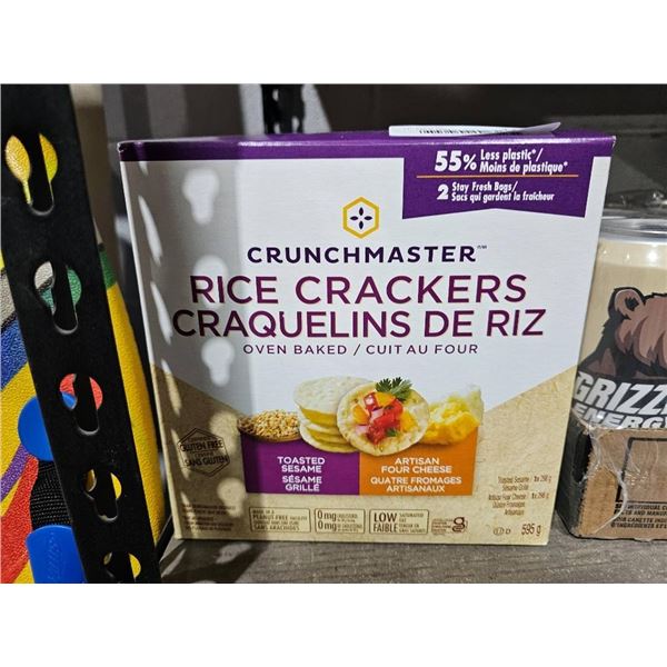 Crunchmaster Rice Crackers Box – Toasted Sesame and Artisan Four Cheese