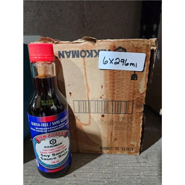 Kikkoman Gluten-Free Soy Sauce Lot (6 x 296ml)