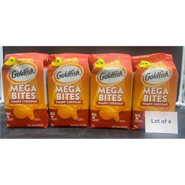 Lot of 4 Goldfish Mega Bites Sharp Cheddar 167g Bags