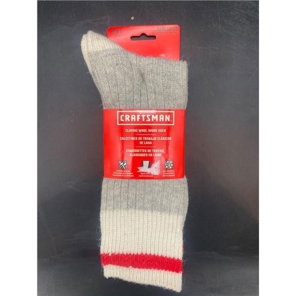 Craftsman Classic Wool Work Socks 3 Pairs, Men’s Size 10-13