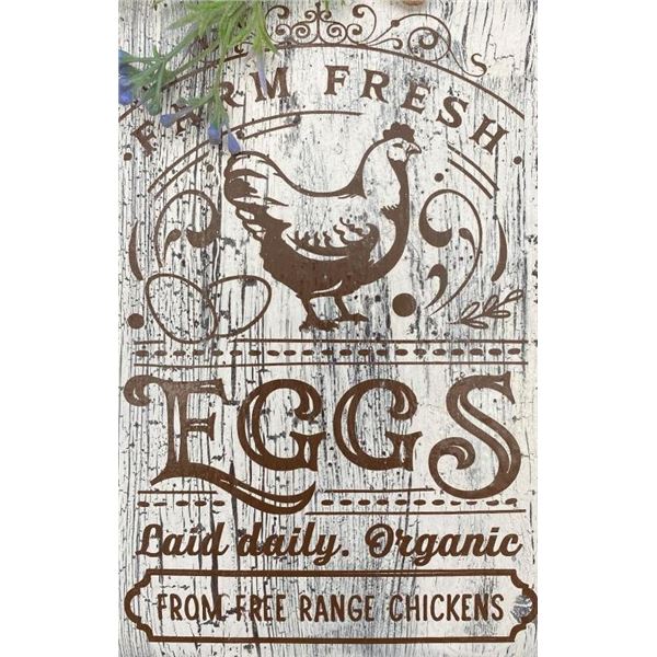 Homemade Wooden Decorative Board With Farm-Themed Design