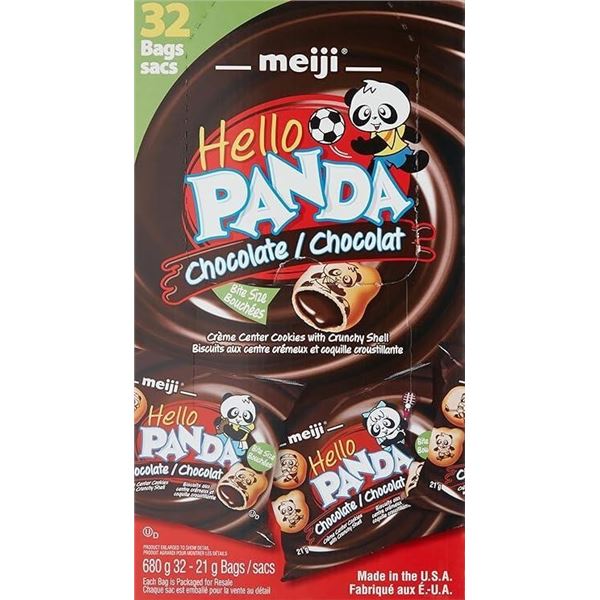 Meiji Hello Panda Chocolate 32-Bag Pack, 680g