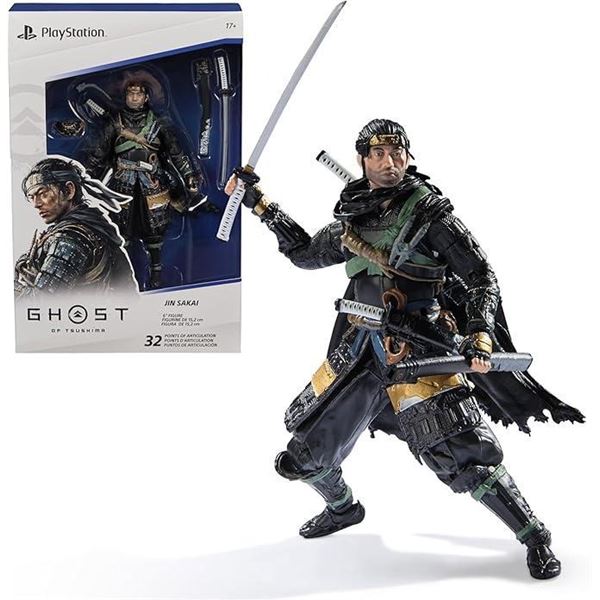 Ghost of Tsushima Jin Sakai 6-Inch Action Figure, 32 Points of Articulation