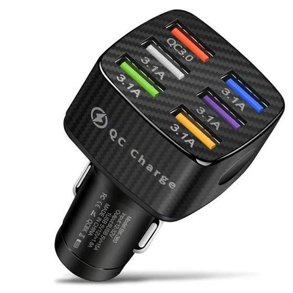 Fast 15A Car Charger With 6 USB Ports QC 3.0
