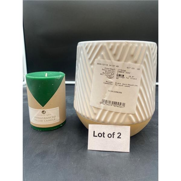 Lot of 2 Candles: Northern Lights and 53oz Candle