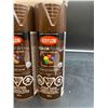 Image 2 : Lot of 3 Krylon ColorMaxx Gloss Leather Brown Paint + Primer Spray Cans