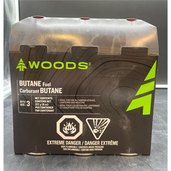 Woods Butane Fuel Pack (Qty: 3, Total Net Wt: 720g)