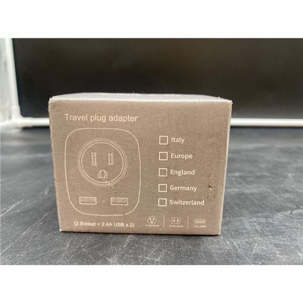 Travel Plug Adapter with USB Ports and Multiple Sockets