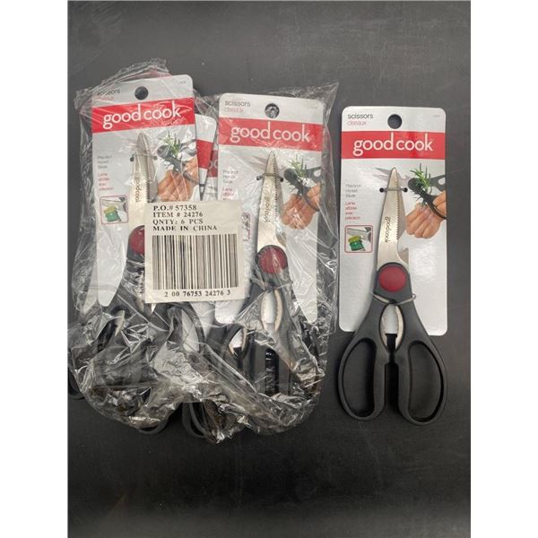 Set of Six Good Cook Kitchen Scissors, Made in China