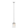 Image 1 : Style Selections 1-Light Pendant Fitter Brushed Nickle Finish 5in x 5in x 41.5in