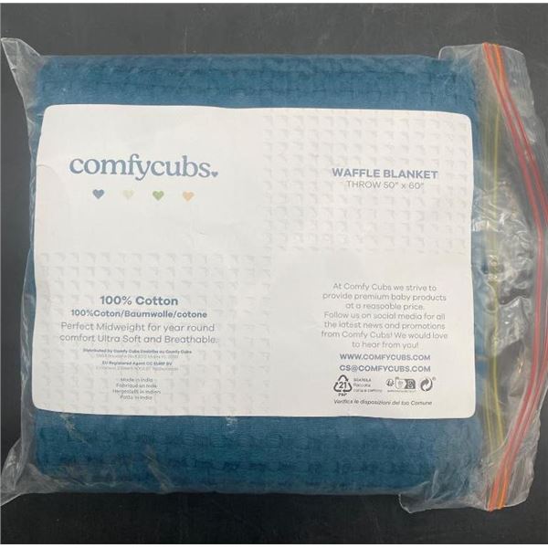 Comfy Cubs Waffle Blanket 100% Cotton Throw 45×60 Inches