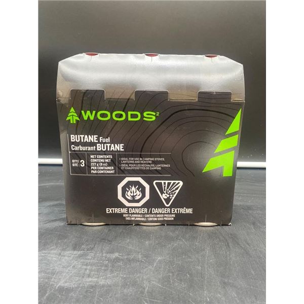 Woods Butane Fuel Canisters – 3-Pack, 227g Each