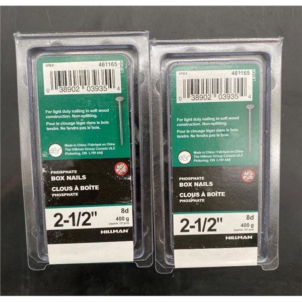 Lot of 2 Hilman 2-1/2 in. Phosphate Box Nails, 8D