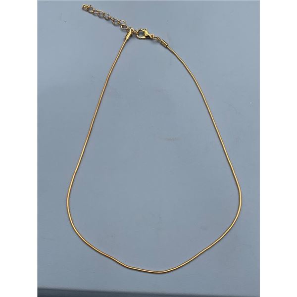 Gold-Tone Snake Chain Necklace with Adjustable Clasp