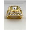 Image 1 : Gold Tone Decorative Ring with Clear Stones