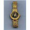 Image 1 : Gold-Toned Watch With Rhinestone-Embellished Bracelet
