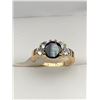 Image 1 : Gold Tone Ring With Black Onyx Stones