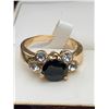Image 2 : Gold Tone Ring With Black Onyx Stones