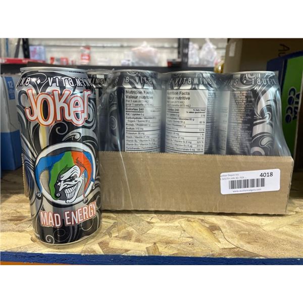 Joker Mad Energy Citrus Energy Drink 12-Pack, 16 oz Cans