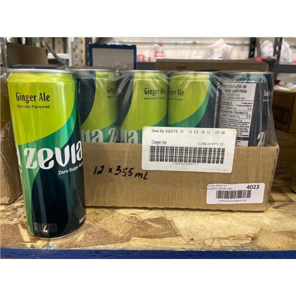 Zevia Ginger Ale, Zero Sugar, 12 x 355 mL Cans