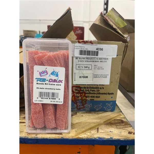 Box of Fizzy Strawberry Belts by Rz-Bikz 12 x 260g