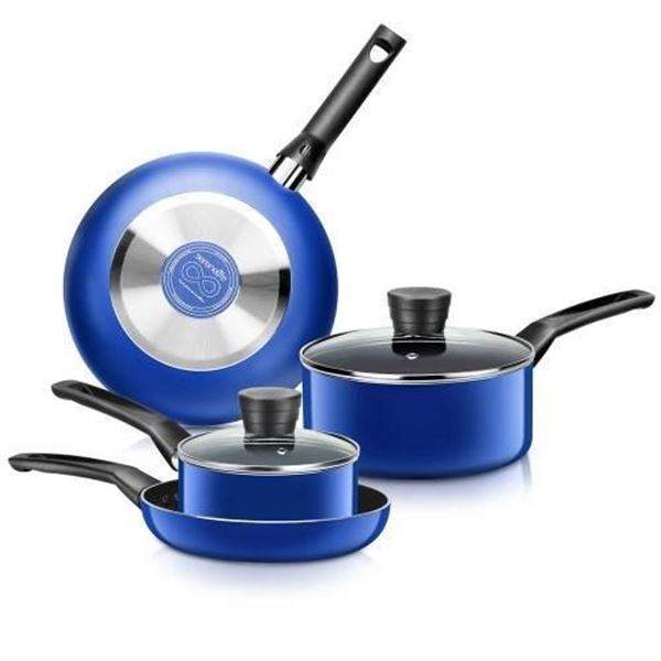 SereneLife Kitchenware Pots & Pans Basic Non-Stick Coating Set, 11-Piece