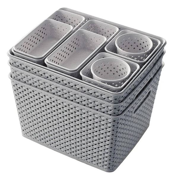 Honest Goods 14-Piece Storage Basket Set in Grey