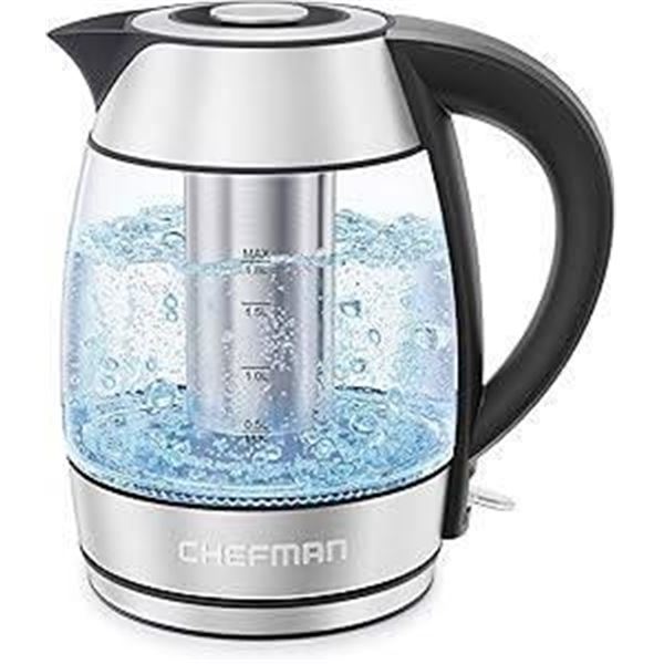 Chefman RJ11-17-CTI Electric Kettle, 1.8L, Stainless Steel