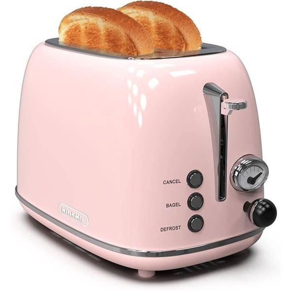 Two-Slice Retro-Style Toaster With Analog Timer