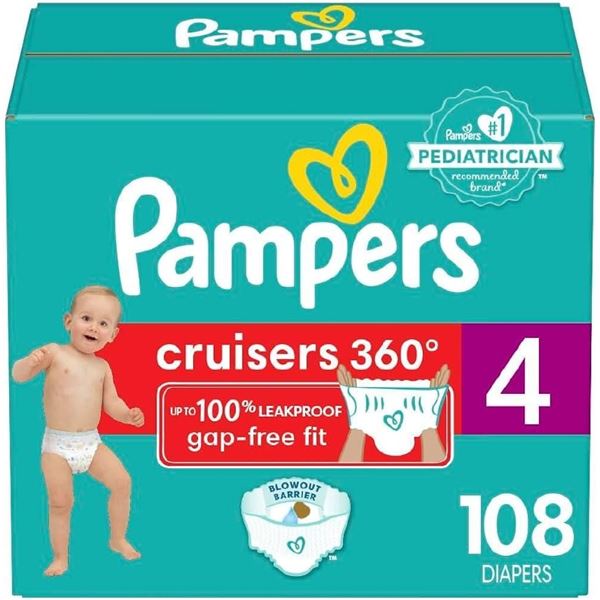 Pampers Cruisers 360 Diapers, Size 4, 108 Count